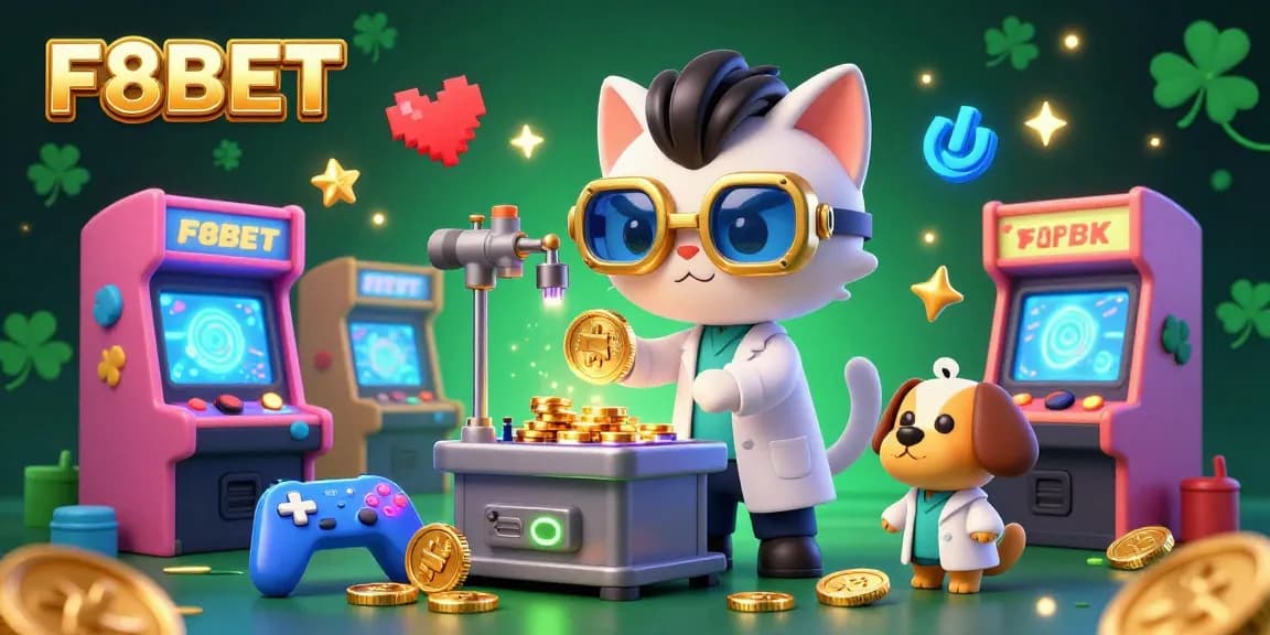 Experience magical wins with F8BET in this vibrant 3D casino adventure scene!