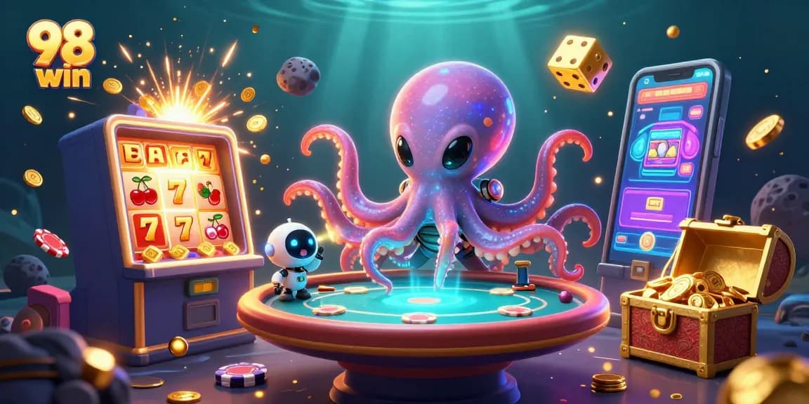 Experience 98 win with vivid alien gaming action in a stellar casino scene.
