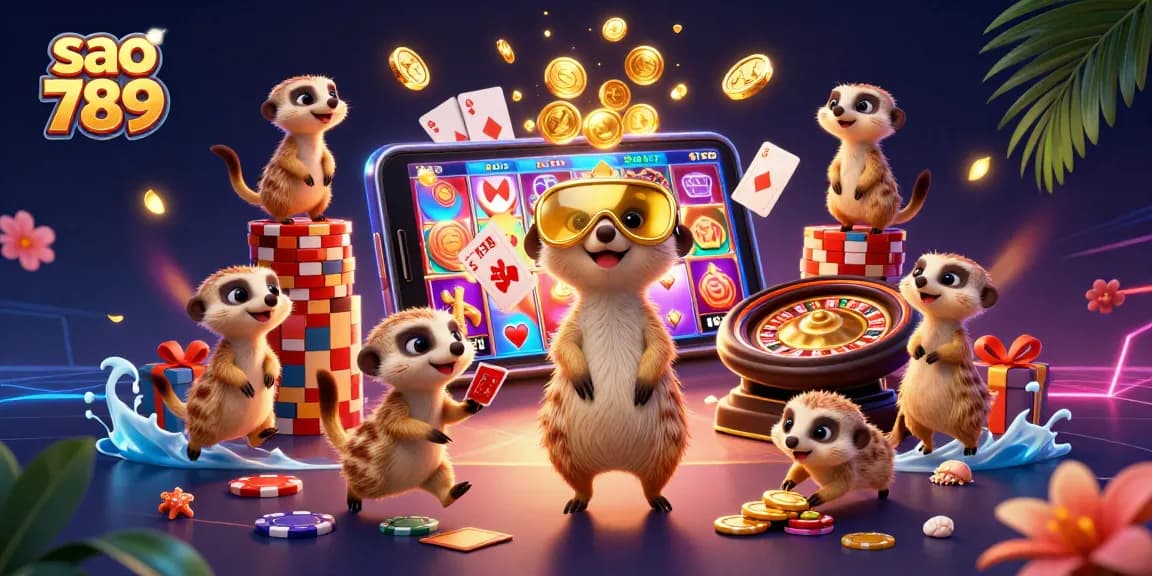 Sao 789 takes a thrilling turn with meerkats running a vibrant casino, bringing excitement to online gaming.