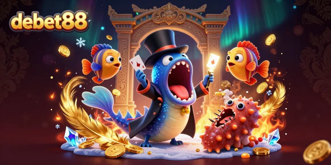 Engage in thrilling card tricks at debet88 casino, featuring vibrant sea creatures with magic elements.
