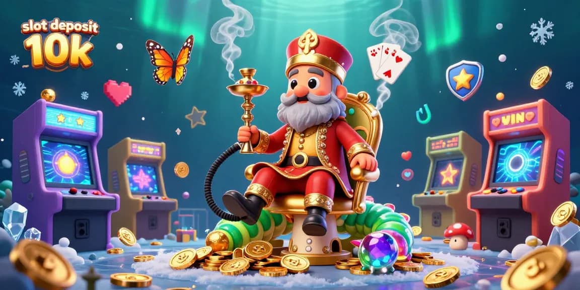 Engage with the thrilling slot deposit 10k experience in this vibrant casino illustration.