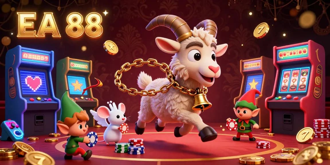 Experience thrilling action at EA 88 casino with gremlins stealing poker chips in a festive scene.