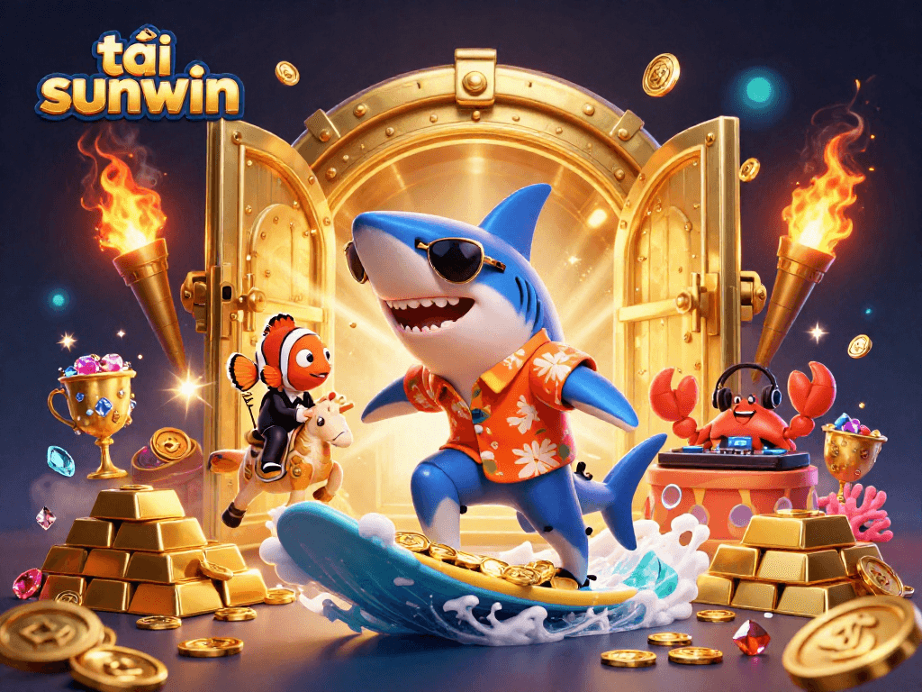 Engage with tải sunwin in an exciting casino adventure with vibrant characters and treasures!