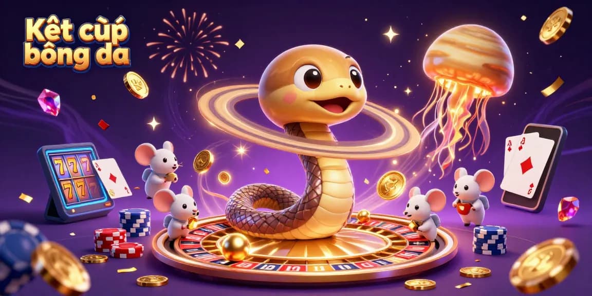 Experience the thrill of Kết quả bóng đá with a dynamic 3D cosmic casino scene featuring betting astronaut mice.