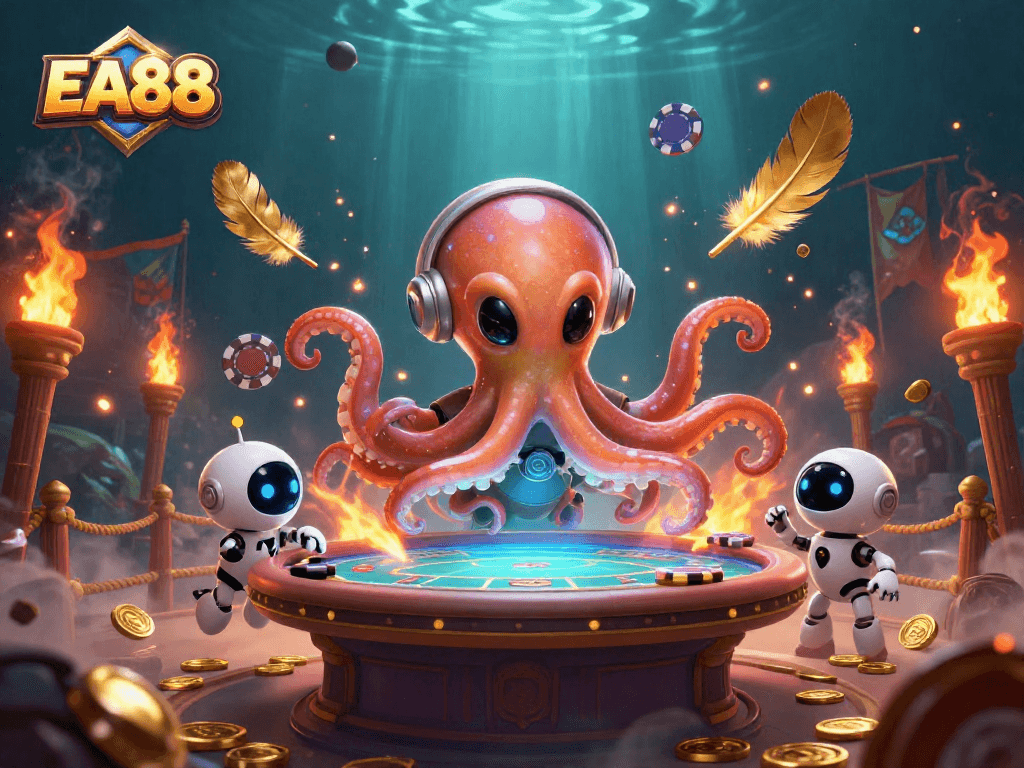 Engage with EA88 as an alien octopus manages an exciting poker game in a dynamic cosmic realm.