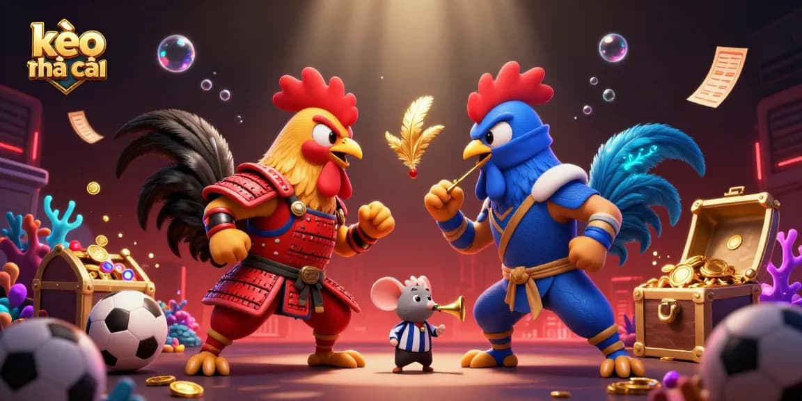 Engage with thrilling kèo nhà cái sports battles amidst rich casino elements featuring dynamic fighting roosters.