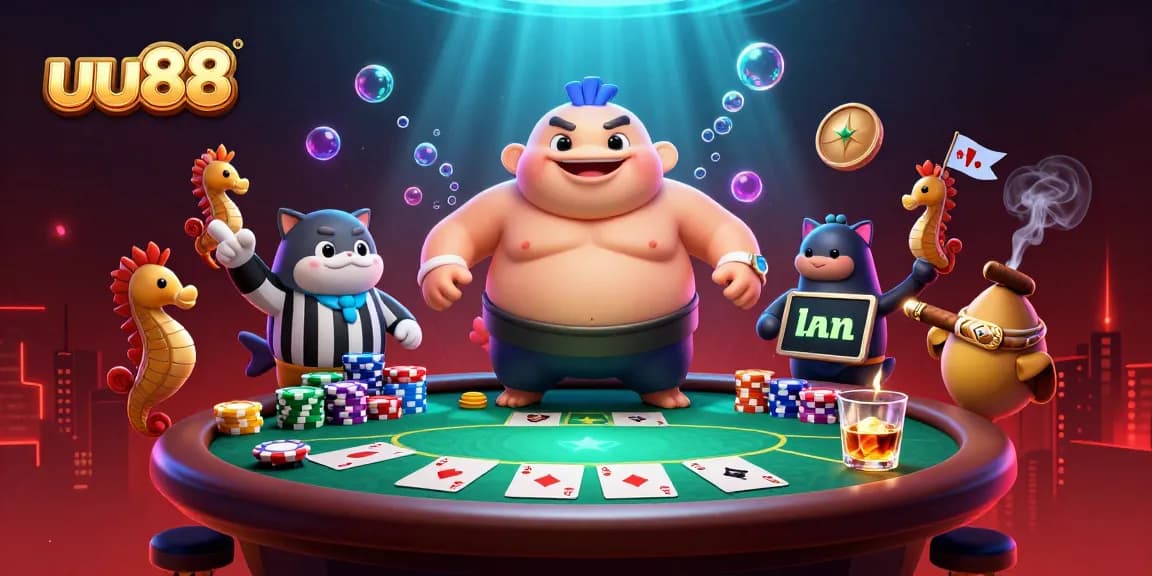 Experience thrilling gaming action at uu88 with vibrant characters in an underwater casino setting.