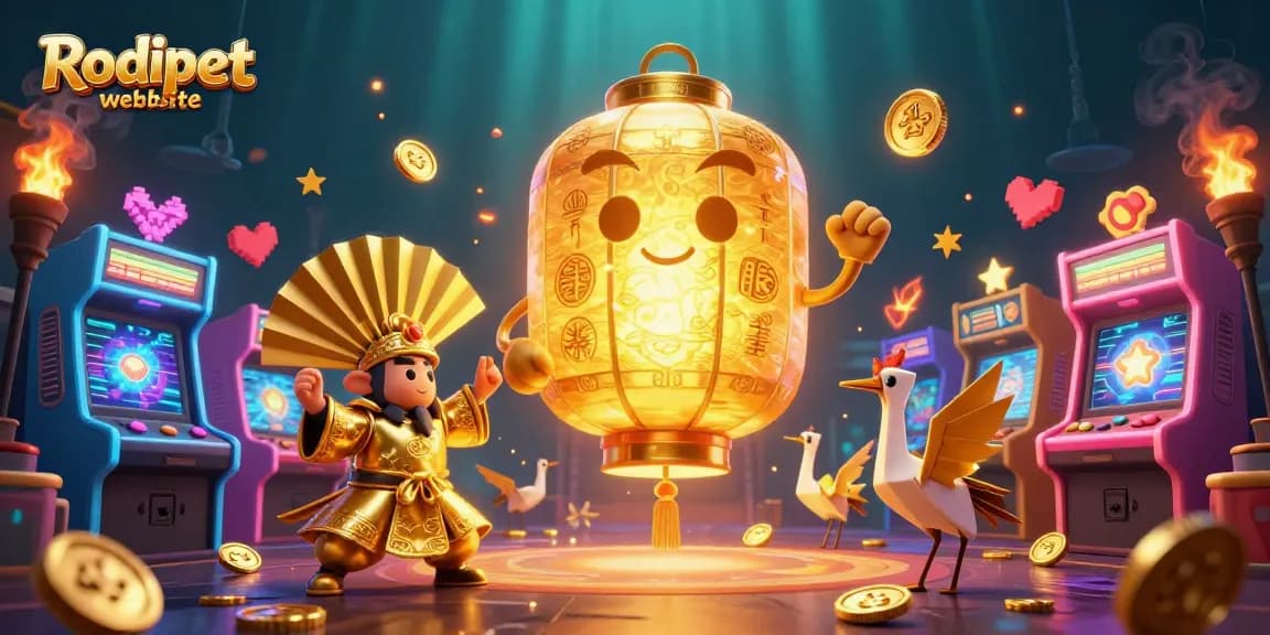 Spin the reels and win big at the Rodipet website's lively casino illustration.