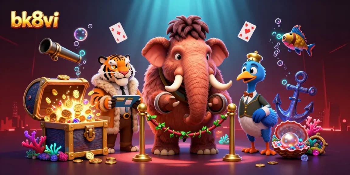 Experience the vibrant life of bk8vi's thrilling casino scene with engaging characters and rich game elements.