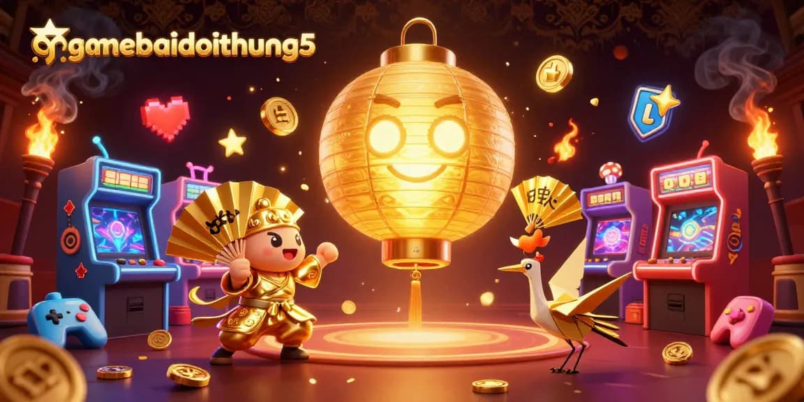 Experience gamebaidoithuong5 with vibrant 3D illustration showcasing casino excitement and gaming elements.