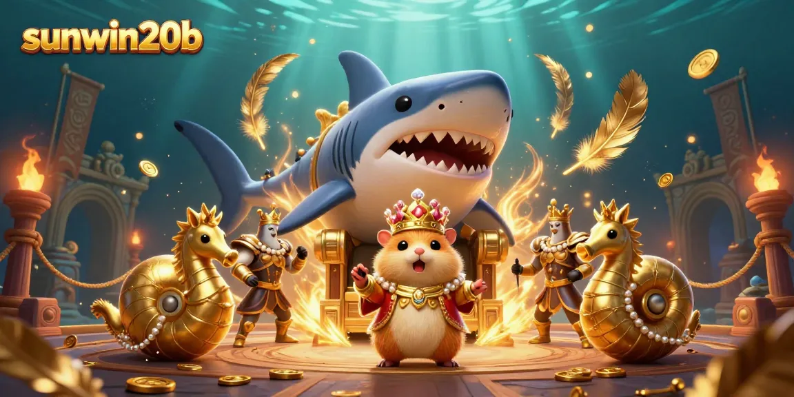 Experience the thrilling atmosphere at sunwin20b with a vibrant underwater gambling scene.