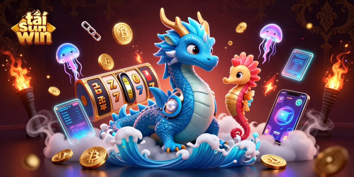 Play to win at tải sun win with dynamic slot games featuring a 3D dragon and neon elements.