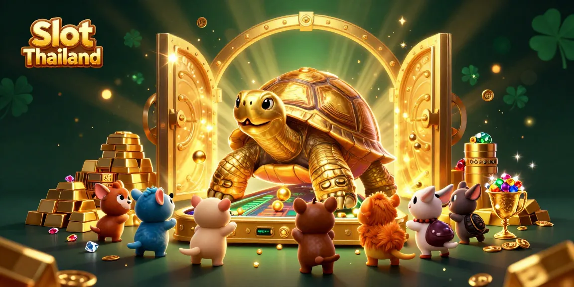 Memenangkan slot Thailand dengan ilustrasi kasino 3D yang penuh keceriaan dan harta karun.