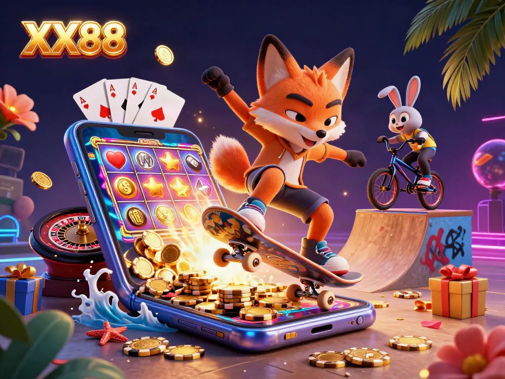Experience thrilling gameplay with XX88 featuring vibrant characters and dynamic casino action.