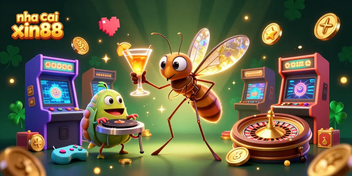 Experience thrilling gameplay at nha cai xin88 with vibrant casino elements in a packed 3D illustration.
