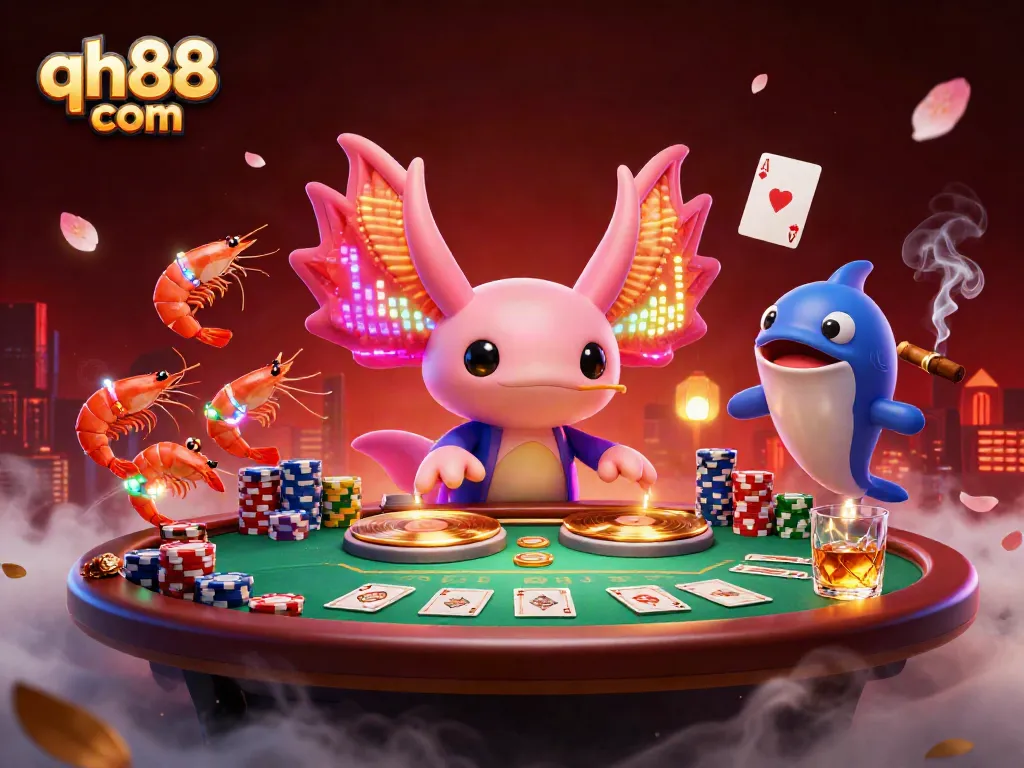 Experience excitement with vibrant characters in a bustling casino scene at qh88 com.