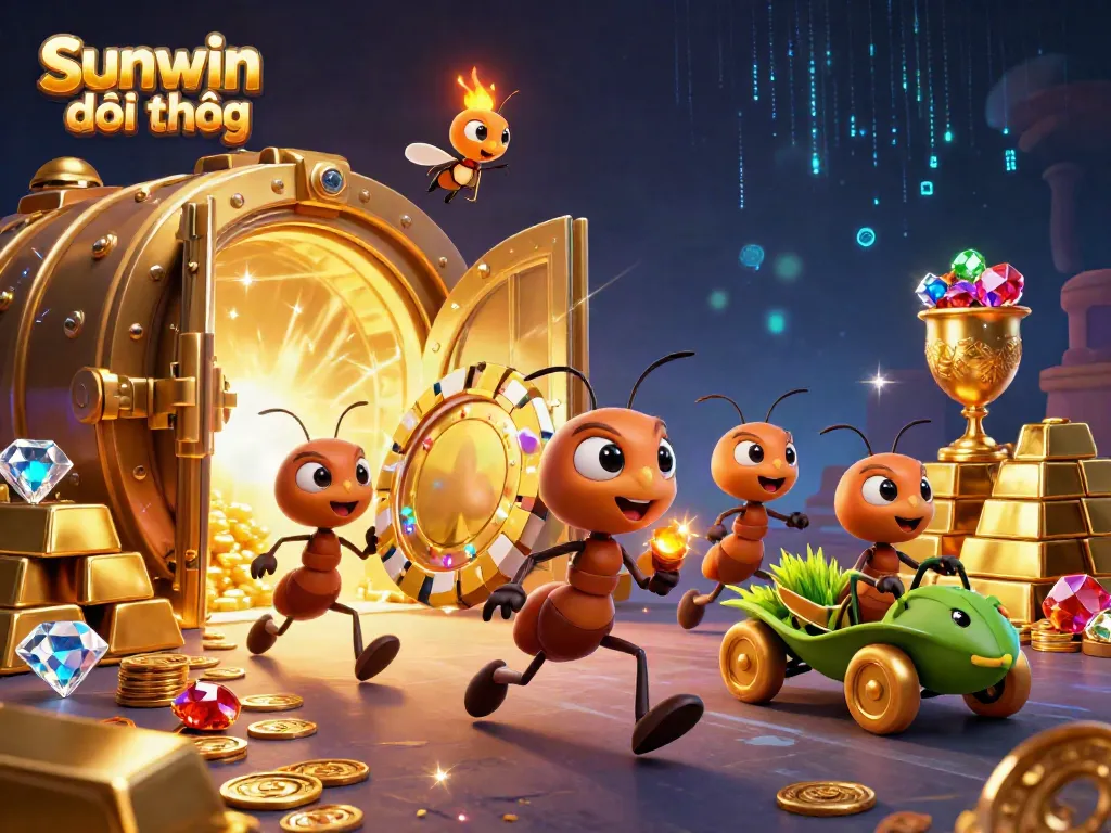 Engage in thrilling casino action with Sunwin đổi thưởng, featuring 3D playful characters and golden treasures.