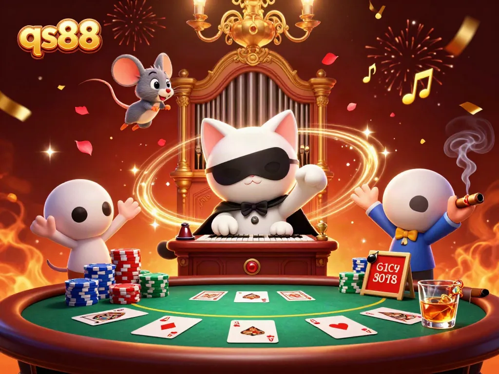 Experience the thrill of qs88 casino with a captivating 3D scene of gaming excitement.