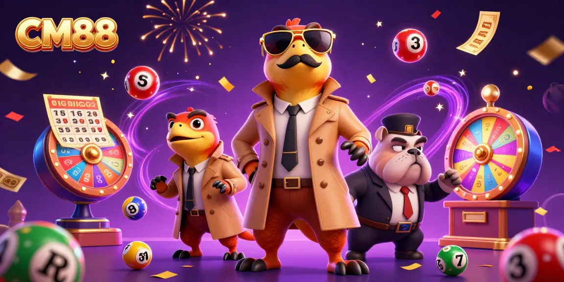CM88 showcases raptors humorously trying to sneak into a casino, with lottery elements and dynamic visuals.