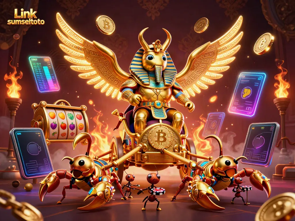 Experience the excitement of Link sumseltoto with an engaging 3D casino scene featuring dynamic characters and gaming elements.