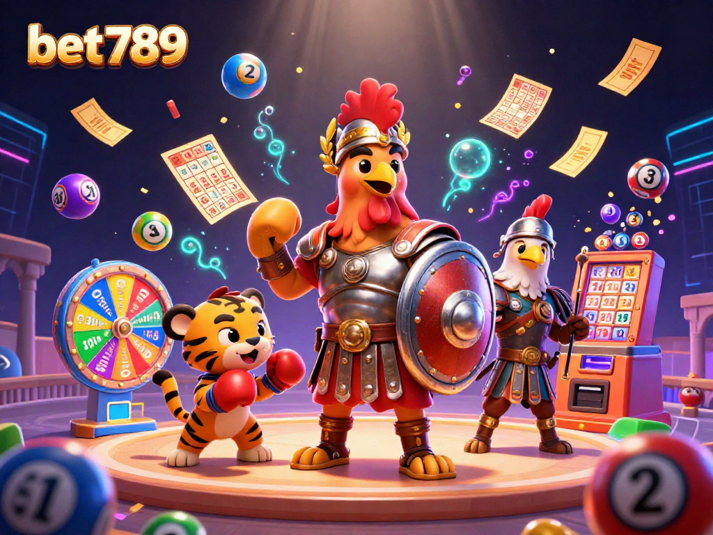 Engage in thrilling action at bet789 with an exciting gaming scene featuring dynamic characters and vibrant game elements.