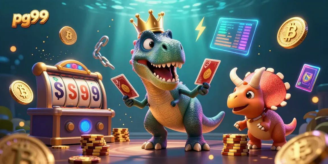 Win big at pg99 while enjoying vibrant 3D gambling action with cartoon dinosaurs.