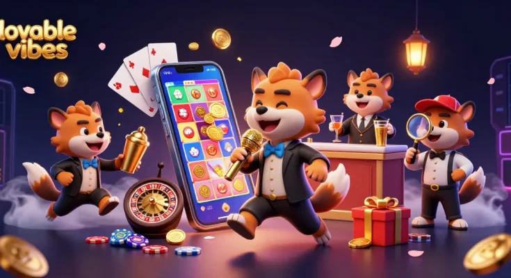 Experience playful hyenas in a vibrant casino setting, showcasing lovablevibes with exciting slot games.
