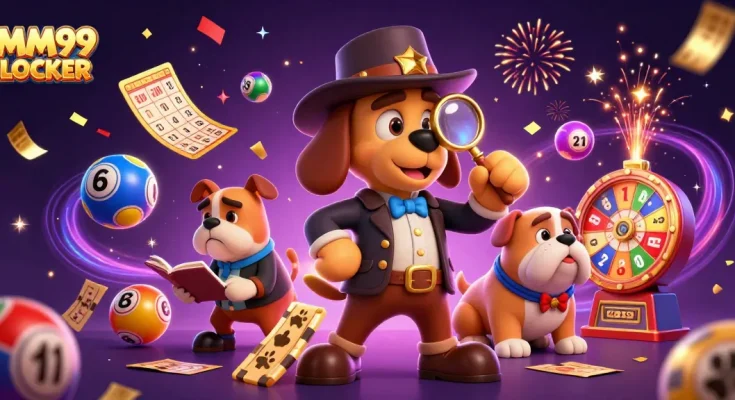 Engage with MM99 LOCKER in a vibrant casino scene filled with dynamic winning elements and festive energy.