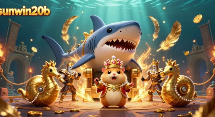 Experience the thrilling atmosphere at sunwin20b with a vibrant underwater gambling scene.