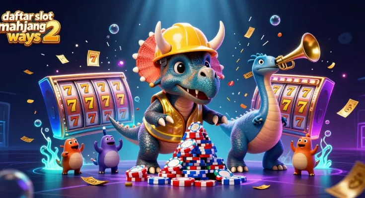 Spin winning rewards with daftar slot mahjong ways 2 as vibrant characters celebrate surrounded by jackpot reels and festive confetti.